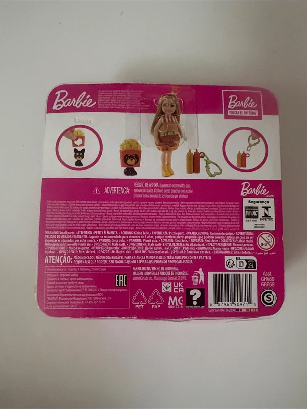 Barbie Chelsea Doll with Red Fry Box & Yellow Fries Accessories